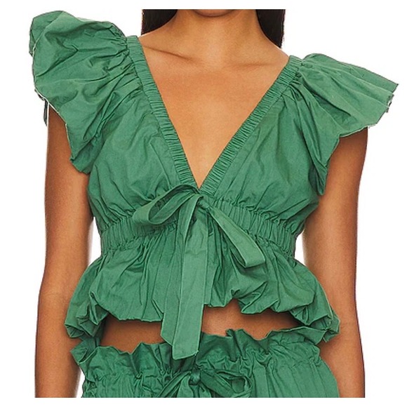 Free People Tops - Free People Bring The Bubble Crop Top S Ruffle Coquette flirty Festival Mermaid